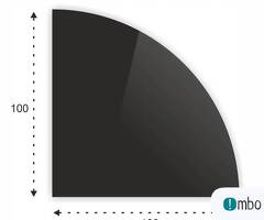 SZYBA PODSTAWA SZKLANA POD PIEC KOMINEK SZKŁO 100x100 ĆWIARTKA KOŁA CZARNA